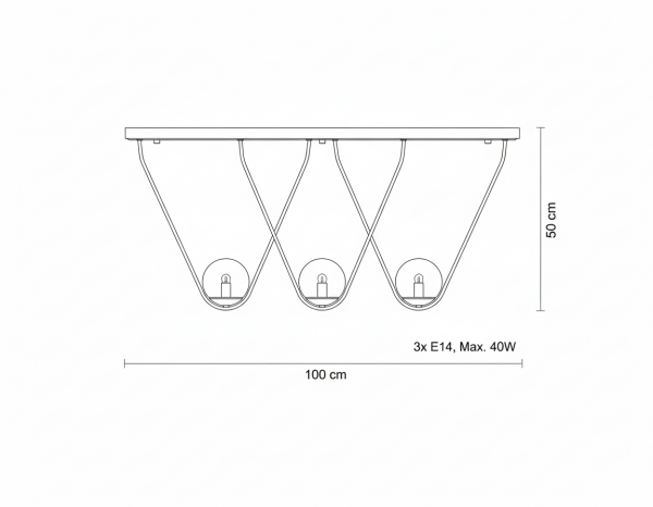 Yay Sarkıt Avize – Pirinç Kaplama, 3×E14 | Modern Salon & Oturma Odası Aydınlatma