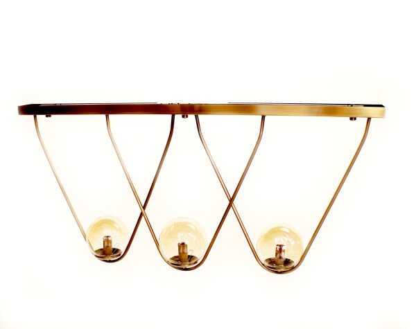 Yay Sarkıt Avize – Pirinç Kaplama, 3×E14 | Modern Salon & Oturma Odası Aydınlatma