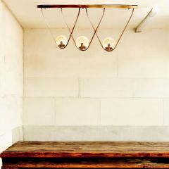 Yay Sarkıt Avize – Pirinç Kaplama, 3×E14 | Modern Salon & Oturma Odası Aydınlatma