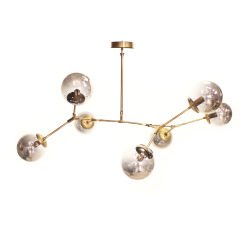 Molekül 7’li Avize – Pirinç Kaplama, 7×E14 | Modern Salon & Oturma Odası Aydınlatma