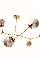 Molekül 7’li Avize – Pirinç Kaplama, 7×E14 | Modern Salon & Oturma Odası Aydınlatma