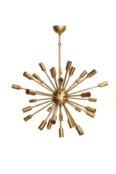 32’li Güneş Avize – Pirinç Kaplama, 32×E14 | Modern Büyük Salon & Oturma Odası Aydınlatma