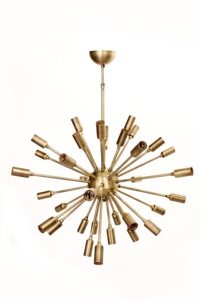 32’li Güneş Avize – Pirinç Kaplama, 32×E14 | Modern Büyük Salon & Oturma Odası Aydınlatma