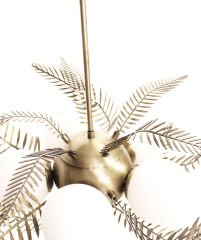 Glob Camlı Yapraklı Avize