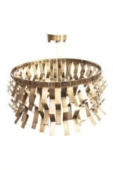 Merdiven Basamağı Sarkıt Avize – Pirinç Kaplama, 6×E14 | Modern Merdiven & Salon Aydınlatma