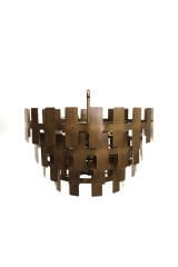 H‑Harfi Sarkıt Avize – Pirinç Kaplama, 7×E14 | Modern Salon & Oturma Odası Aydınlatma