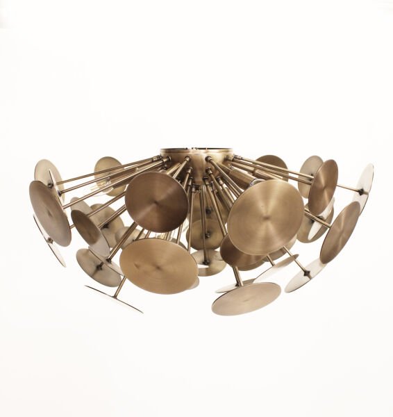 Plafonyer Pullu Avize – Pirinç Kaplama, 9×E14 | Modern Salon & Oturma Odası Aydınlatm