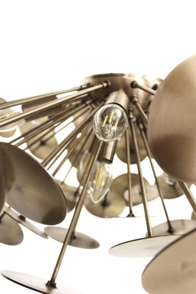 Plafonyer Pullu Avize – Pirinç Kaplama, 9×E14 | Modern Salon & Oturma Odası Aydınlatm