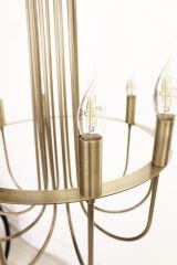 10’lu Baston Kol Sarkıt Avize – Pirinç Kaplama, 10×E14 | Modern Büyük Salon & Yemek Alanı Aydınlatma