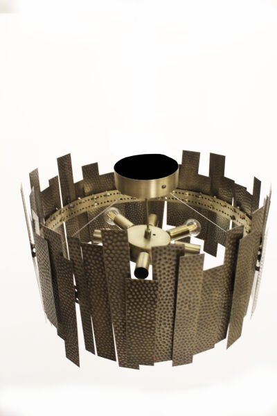 50’lik Baskılı Sarkıt Avize – Pirinç Kaplama, 8×E14 | Modern Salon & Oturma Odası Aydınlatma