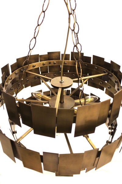 Besa Design Kare Pullu Sarkıt Avize - Pirinç Kaplama Lüks Aydınlatma 60x60 cm