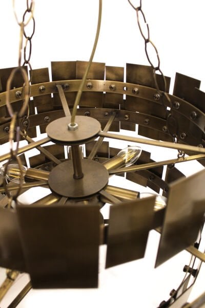 Besa Design Kare Pullu Sarkıt Avize - Pirinç Kaplama Lüks Aydınlatma 60x60 cm