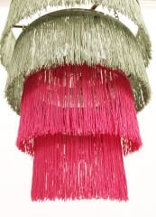 Püsküllü Sarkıt Avize – Pirinç Kaplama, 6×E14 | Modern Dekoratif Salon & Oturma Odası Aydınlatma