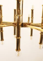 Yüzüklü Yuvarlak Avize – Pirinç Kaplama, 30×E14 | Modern Büyük Salon & Oturma Odası Aydınlatma