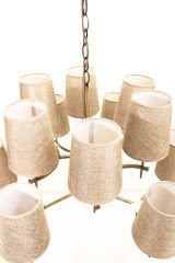 C‑Kol Kervan Avize – 12×E14 Pirinç Kaplama | Modern Büyük Salon & Oturma Odası Aydınlatma