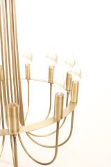 Baston Kol 12’li Avize – Pirinç Kaplama, 12×E14 | Modern Büyük Salon Aydınlatma