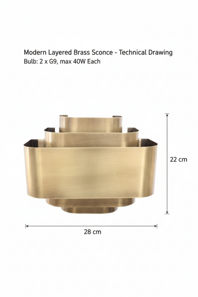 Özel Tasarım Kıvrım Aplik – Demir & Pirinç Kaplama, 2×G9 | Modern Duvar Aydınlatma