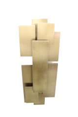 Lamalı Duvar Apliği – Demir & Pirinç Kaplama, 3×G9 | Modern Dekoratif Duvar Aydınlatma