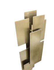 Lamalı Duvar Apliği – Demir & Pirinç Kaplama, 3×G9 | Modern Dekoratif Duvar Aydınlatma