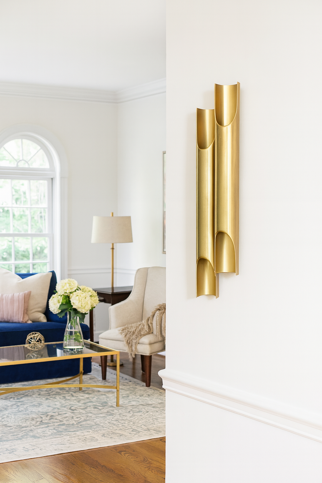 Pirinç Kaplama Borulu Duvar Apliği