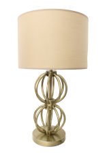 Halka Masa Lambası – Demir & Pirinç Kaplama, 3×E14 Aydınlatma | Modern Dekoratif Lamba