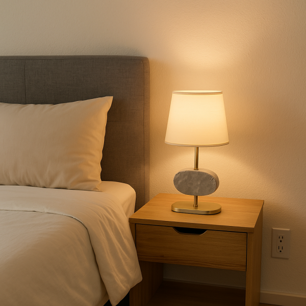 Elips Mermerli Masa Lambası