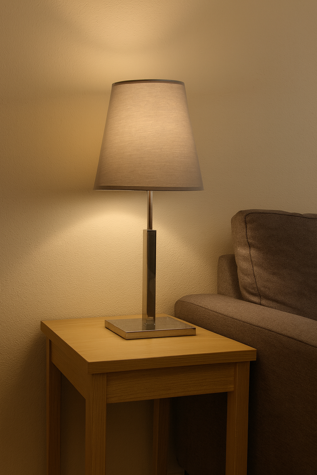 Besa Design Kubbe Masa Lambası - Krom Kaplama Modern Abajur 65 cm