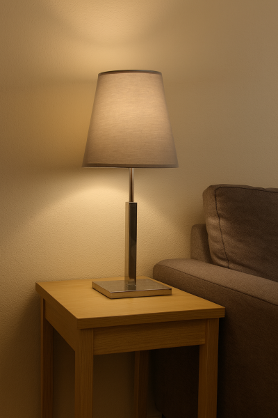 Besa Design Kubbe Masa Lambası - Krom Kaplama Modern Abajur 65 cm