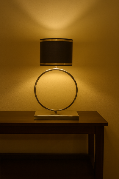 Besa Design Ay Masa Lambası - Parlak Krom Kaplama Modern Abajur 56 cm