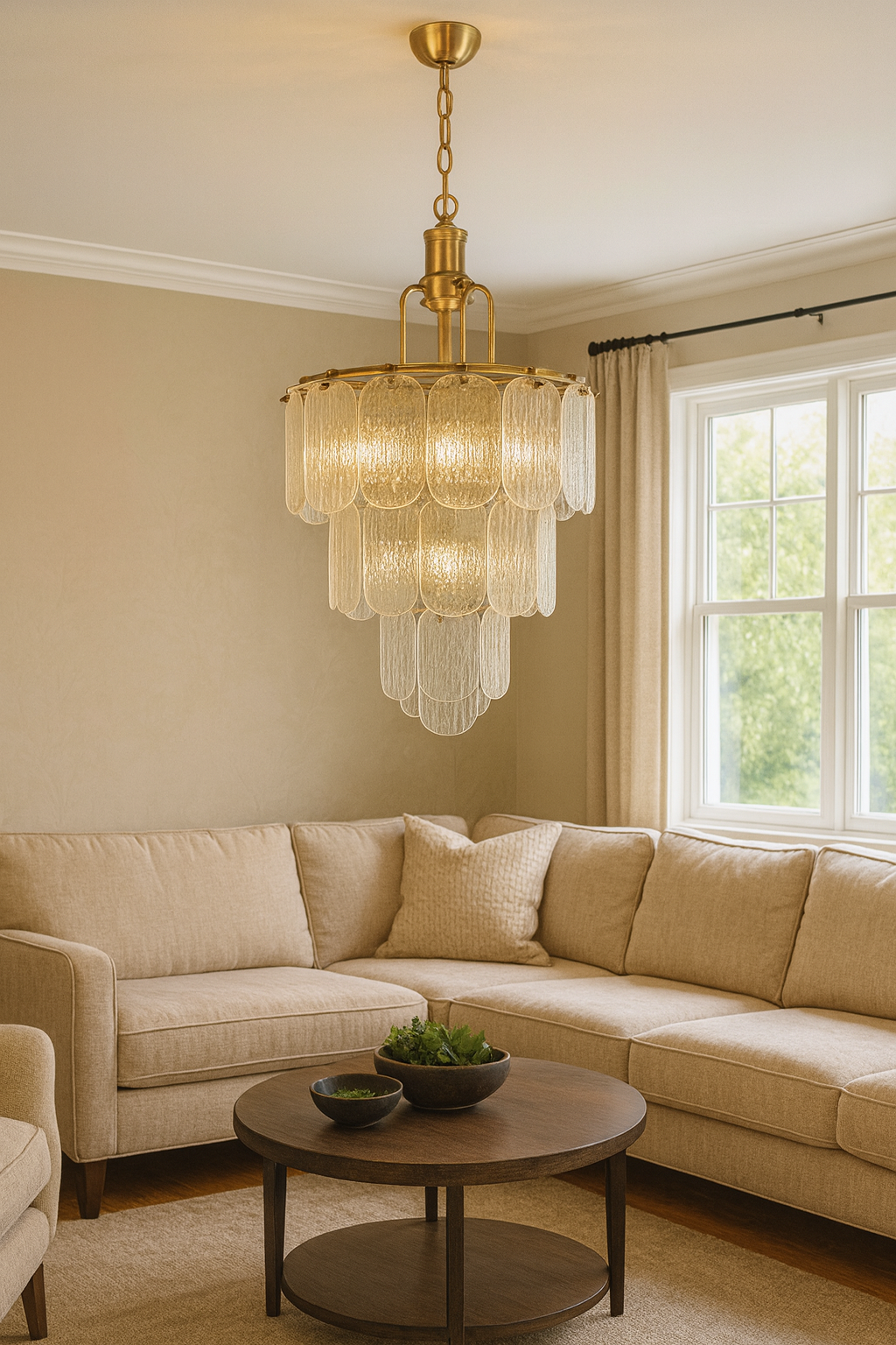 Besa Saçak Avize – Modern Şelale Tasarımlı Şık ve Hareketli Salon Aydınlatması