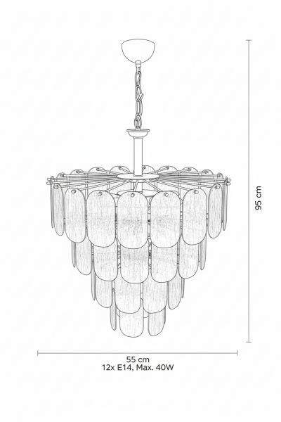 Besa Saçak Avize – Modern Şelale Tasarımlı Şık ve Hareketli Salon Aydınlatması