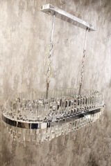 Besa Elips Tabut Taşçı Sarkıt Avize – Lüks Tasarım Modern ve Sanatsal Salon Aydınlatması