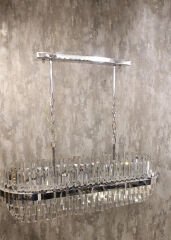 Besa Elips Tabut Taşçı Sarkıt Avize – Lüks Tasarım Modern ve Sanatsal Salon Aydınlatması