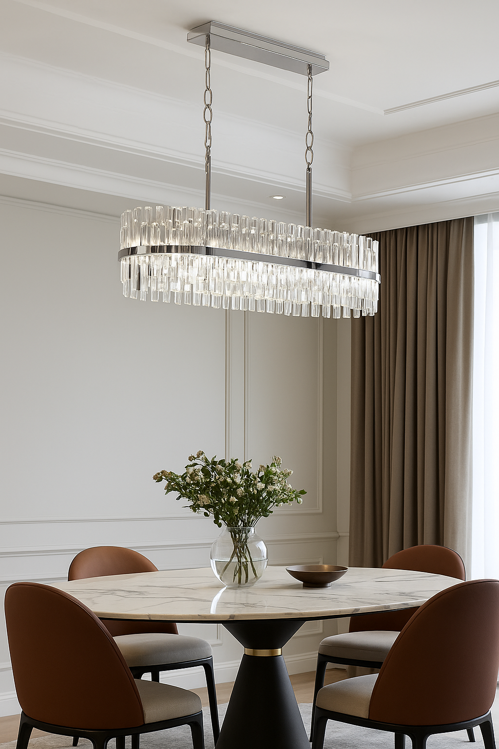 Elips Tabut Taşçı Sarkıt Avize