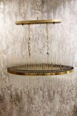 Besa 10 mm Çubuk Camlı Elips Sarkıt – Lüks Tasarım Kristal Etkili Şık ve Modern Avize