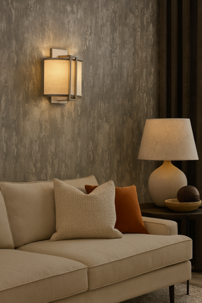 Besa Yarım Ay İnox Aplik – Paslanmaz Çelik Görünümlü Şık ve Modern Endirekt Duvar Aydınlatması