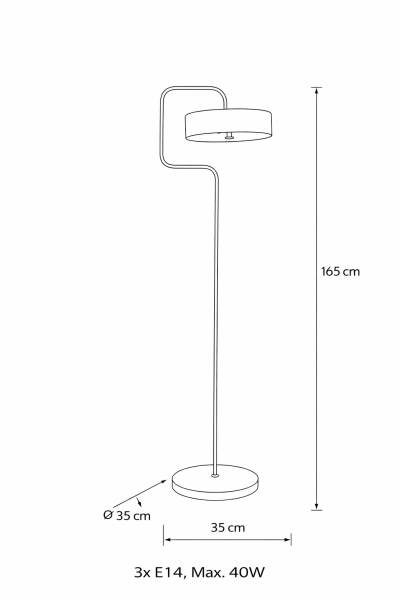 Besa Poker Modern Tasarım Lambader – Dinamik Formlu Şık ve Özgün Salon Köşe Aydınlatması