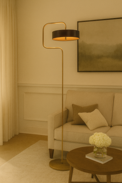 Besa Poker Modern Tasarım Lambader – Dinamik Formlu Şık ve Özgün Salon Köşe Aydınlatması