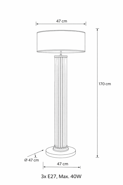 Besa Çubuk Cam Modern Lambader – Lineer Cam Tasarımlı Şık ve Minimalist Salon Köşe Aydınlatması