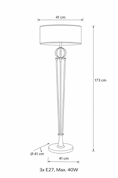 Besa Dünya Modern Lambader – Küre Glob Camlı Şık ve Minimalist Salon Köşe Aydınlatması
