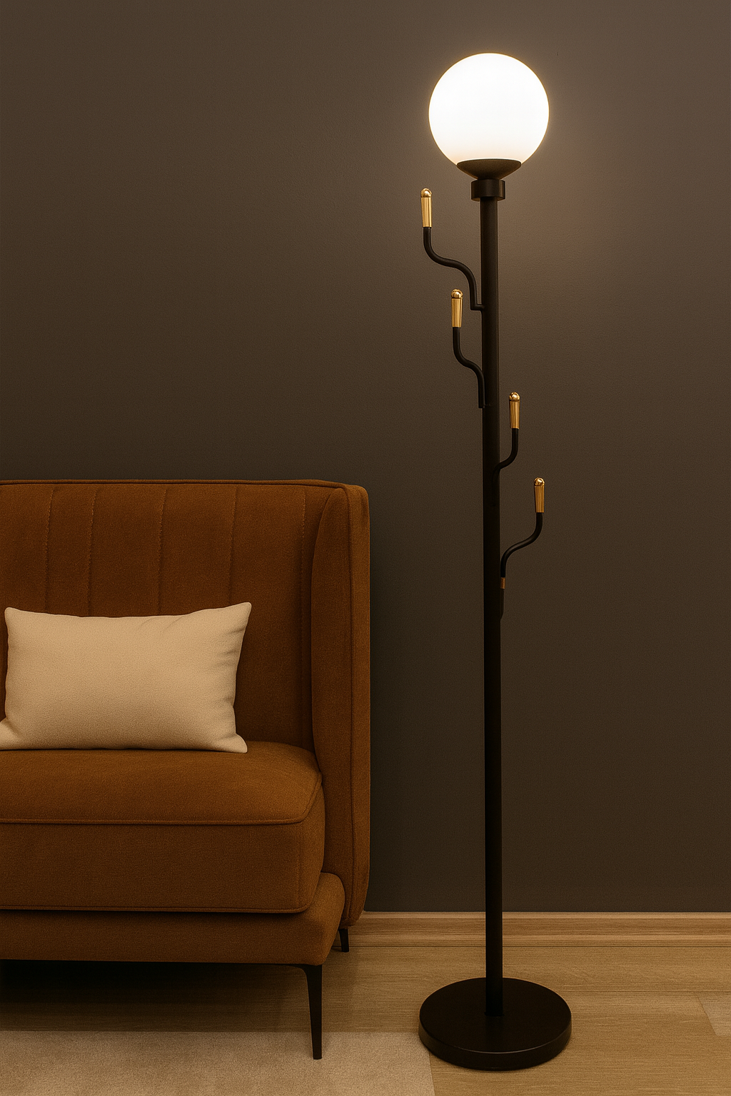 Besa Askilik Modern Tasarım Lambader – Fonksiyonel Askı Detaylı Şık ve Minimalist Salon Aydınlatması