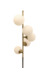 Besa Helezon Glob Camlı Modern Lambader – Spiral Gövdeli Şık ve Estetik Salon Köşe Aydınlatması