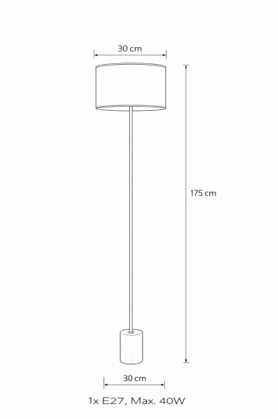 Besa Mermerli Modern Tasarım Lambader – Doğal Mermer Kaideli Şık ve Lüks Salon Köşe Aydınlatması