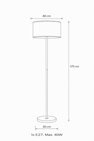 Besa Ahşap Detaylı Modern Lambader – İskandinav Stil Şık ve Doğal Salon Köşe Aydınlatması