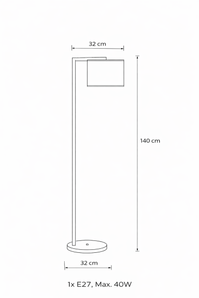 Besa Profilli Modern Tasarım Lambader – Geometrik Hatlı Şık ve Güçlü Salon Köşe Aydınlatması