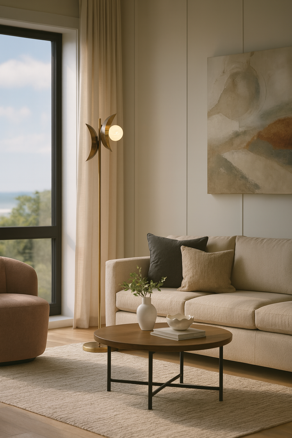 Besa Göz Modern Tasarım Lambader – Geometrik Formlu Şık ve Minimalist Salon Köşe Aydınlatması