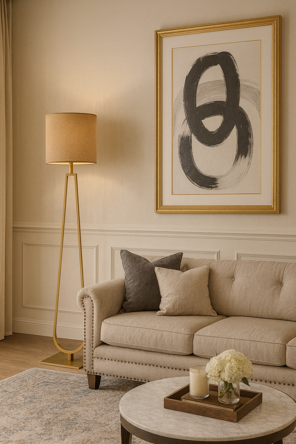 Besa Elips Göz Modern Tasarım Lambader – İkonik Eliptik Formlu Şık Salon Köşe Aydınlatması