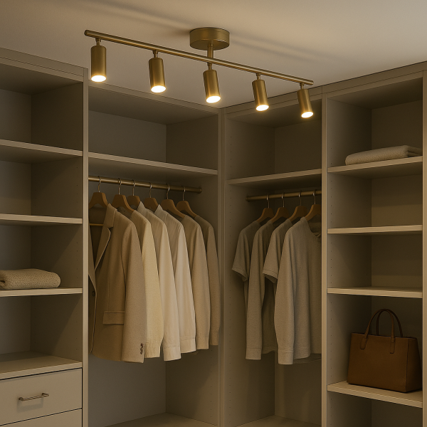 Besa 5'li Modern Spot Avize – Hareketli Başlıklı Şık ve Güçlü Tavan Aydınlatması