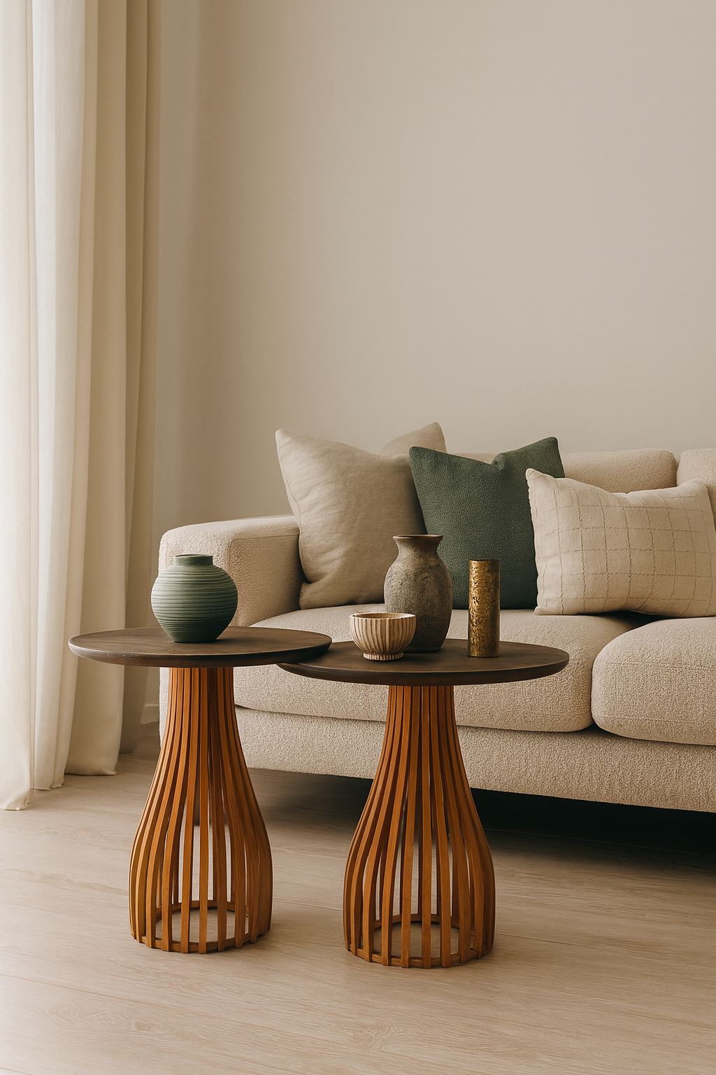 Yan Sehpa – 44 cm çap / 45 cm yükseklik Modern bombeli ayak tasarımıyla tekli veya set halinde kullanıma uygundur.