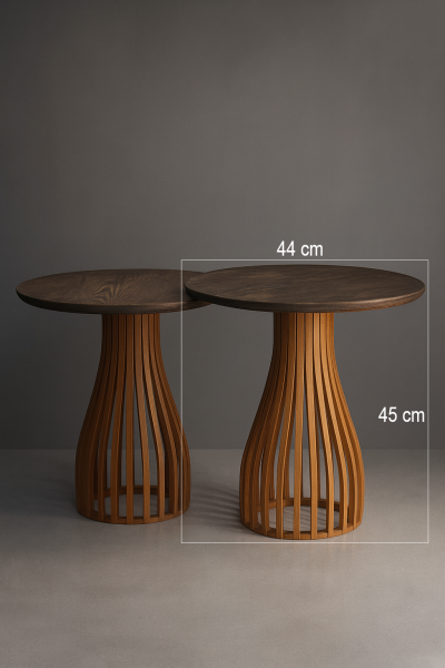 Yan Sehpa – 44 cm çap / 45 cm yükseklik Modern bombeli ayak tasarımıyla tekli veya set halinde kullanıma uygundur.